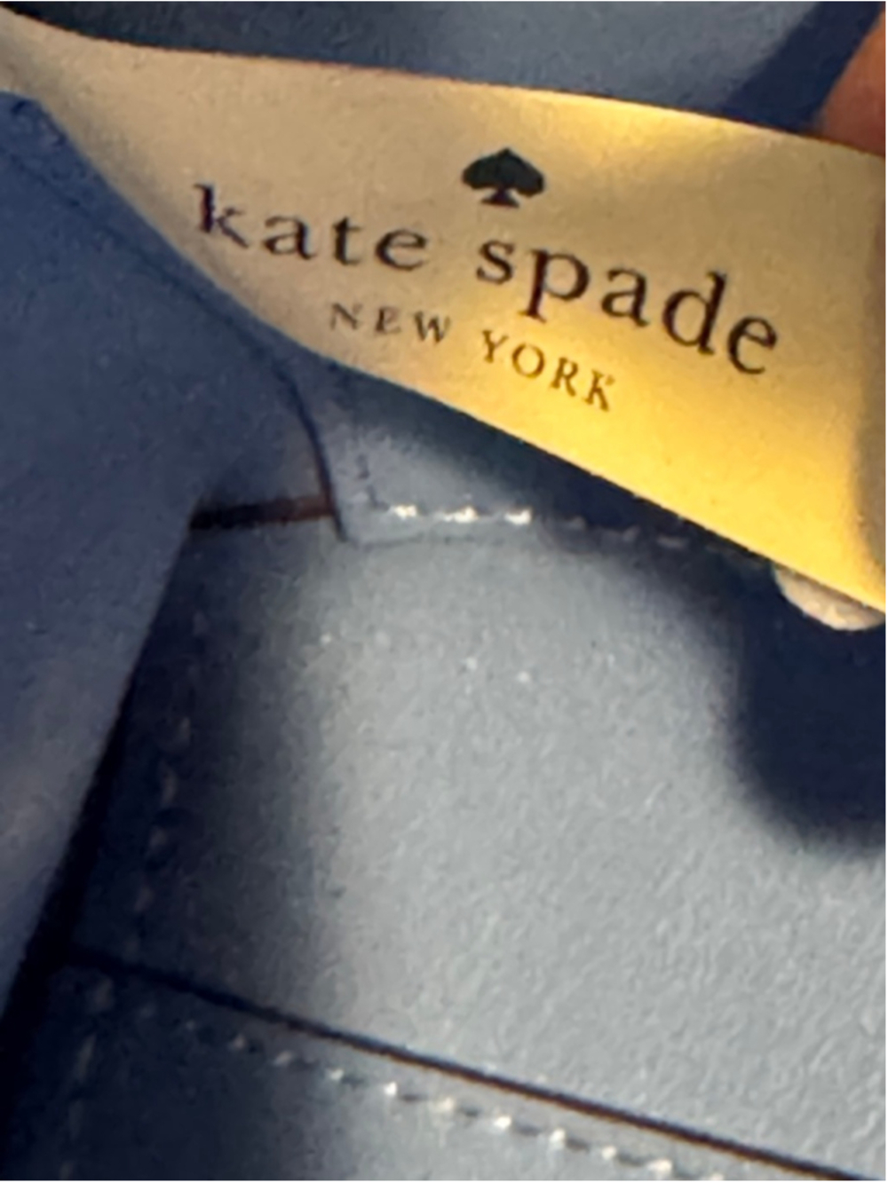 Women's Kate Spade Navy Blue Leather Tote Bag - Picture 7 of 12